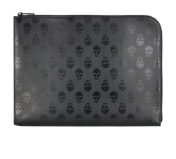 Alexander McQueen Skull Pouch, Mens, Leather, Black, 3*